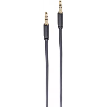 shiverpeaks ® BASIC-S itin plonas garso laidas – 3,5 mm stereo mini kištukas į 3,5 mm stereo mini kištuką, paauksuoti kontaktai, 3 kontaktų, apvalus laidas, juodas, 1,5 m (BS33981-S)