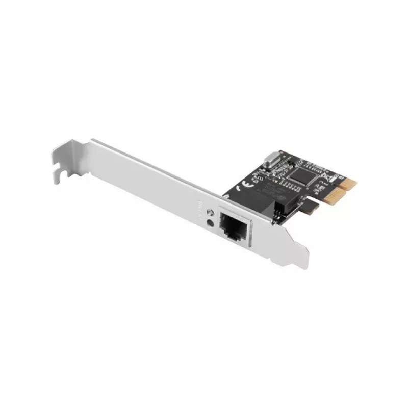 Vidinė tinklo plokštė LANBERG PCE-1GB-201, PCI Express, 1× RJ-45 Gigabit (1000 Mbit/s), juoda