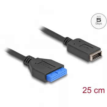 DeLOCK USB laidas, vidinis šukinis kištukas į vidinį USB Type-E Key A lizdą, 25 cm