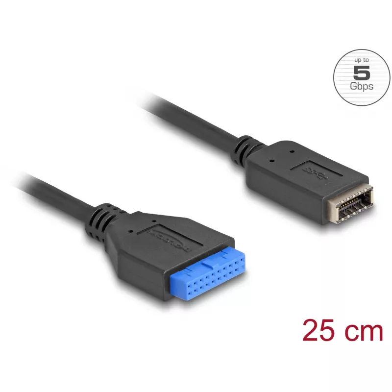 DeLOCK USB laidas, vidinis šukinis kištukas į vidinį USB Type-E Key A lizdą, 25 cm