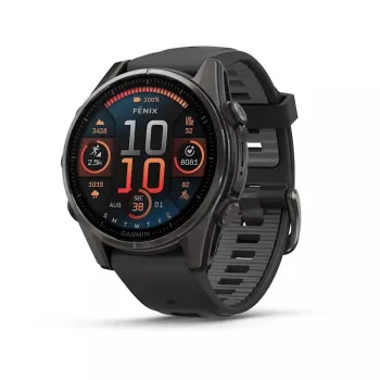 Garmin fenix 8 3,3 cm (1,3 colio) AMOLED 43 mm skaitmeninis 416 x 416 pikselių jutiklinis ekranas Juoda Wi-Fi GPS (palydovas)
