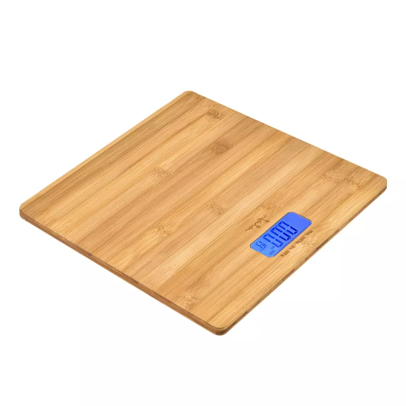 Elektrinės asmeninės svarstyklės Jata HBAS1489 – 180 kg, 100 g tikslumas, 10,2 cm LCD, bambuko platforma