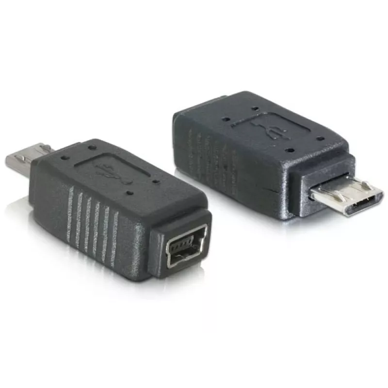 Adapteris USB micro-B (vyriškas) į mini USB 5 kontaktų (moteriškas) DeLOCK 65063