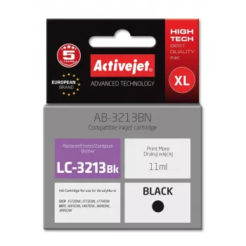 Suderinama kasetė ActiveJet AB-3213BN, skirta Brother LC3213BK, juoda, 11 ml, standartinė išeiga