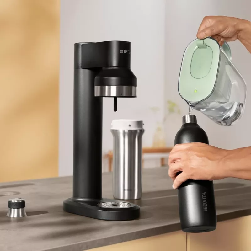 BRITA 118440 butelis gazuoto vandens gaminimui – nerūdijantis plienas, 1 L, tinkamas plauti indaplovėje
