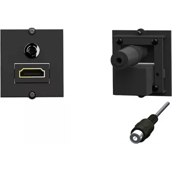 Lizdas HDMI + 3,5 mm Bachmann 917.189, 1 modulis, juodas