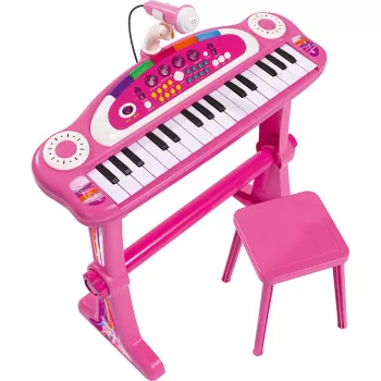 Vaikiška klaviatūra su stovu Simba-Dickie My Music World Girls (rožinė) – elektroninis žaidybinis pianinas vaikams