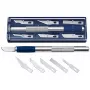 Hobby peilių rinkinys WEDO 78 722 – precizinis peiliukas su 6 skirtingais ašmenimis