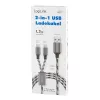 LogiLink CU0202 USB kabelis USB 2.0 1,2 m USB A USB C / Micro-USB A pilka