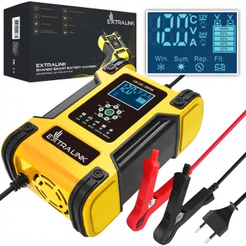 Extralink Shango protingas akumuliatoriaus įkroviklis | lygintuvas | 100-240VAC, 12V 12A, 24V 6A
