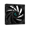 Oro aušintuvas DeepCool AK400 ZERO DARK PLUS — 120 mm FDB ventiliatorius, 4 šilumos vamzdeliai 6 mm, skirtas LGA 1700/AM4/AM5, aukštis 155 mm, juodas