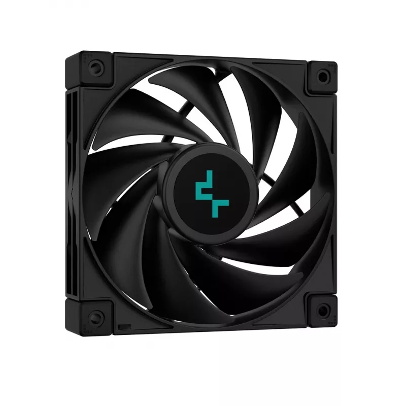 Oro aušintuvas DeepCool AK400 ZERO DARK PLUS — 120 mm FDB ventiliatorius, 4 šilumos vamzdeliai 6 mm, skirtas LGA 1700/AM4/AM5, aukštis 155 mm, juodas