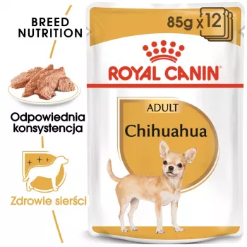 Šlapias šunų maistas Royal Canin Chihuahua Adult sachet 85 g – paukštiena, suaugusioms čihuahuoms 1–1,9 kg