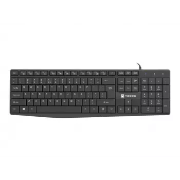 Laidinė pilno dydžio klaviatūra NATEC NAUTILUS NKL-1950 — USB, QWERTY US International, 105 klavišų, juoda