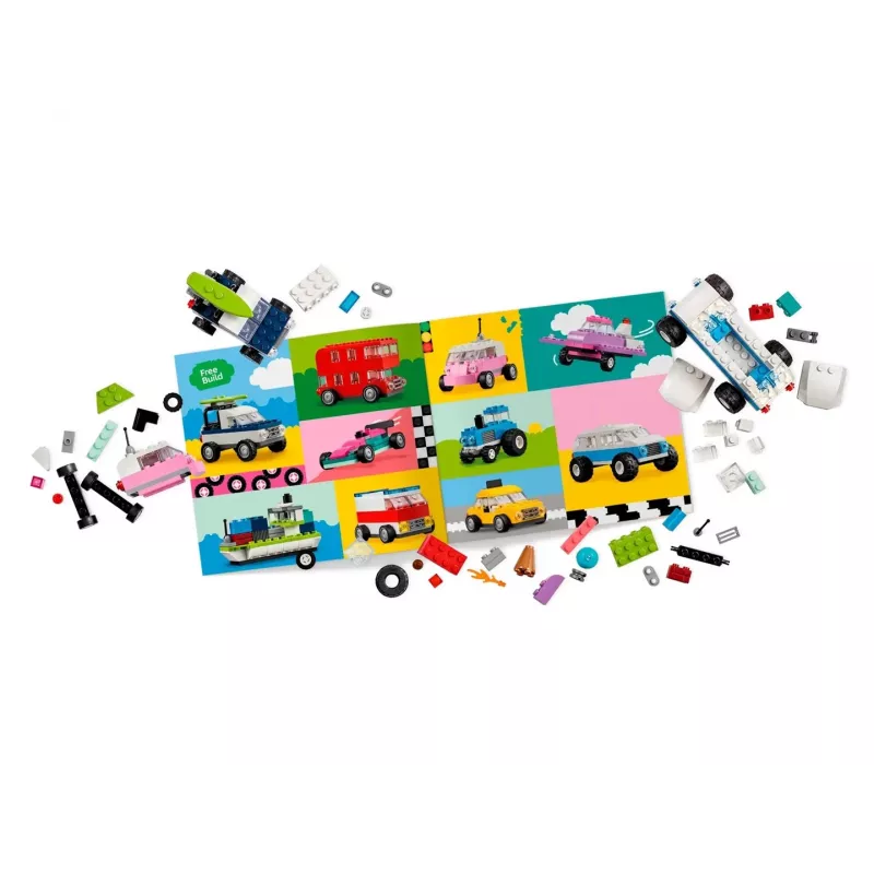 LEGO Classic Creative Vehicles Spalvingų automobilių rinkinys su policijos automobiliu ir 11023 žalia pagrindo plokštė 32x32