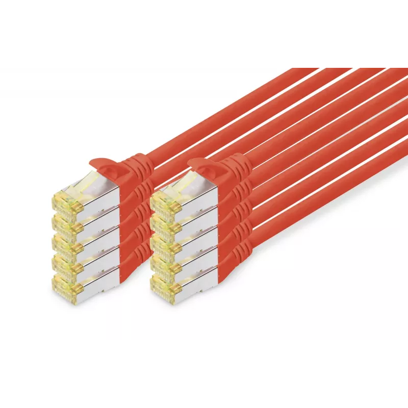 Tinklo kabelis Digitus CAT 6A S/FTP RJ-45 1 m raudonas