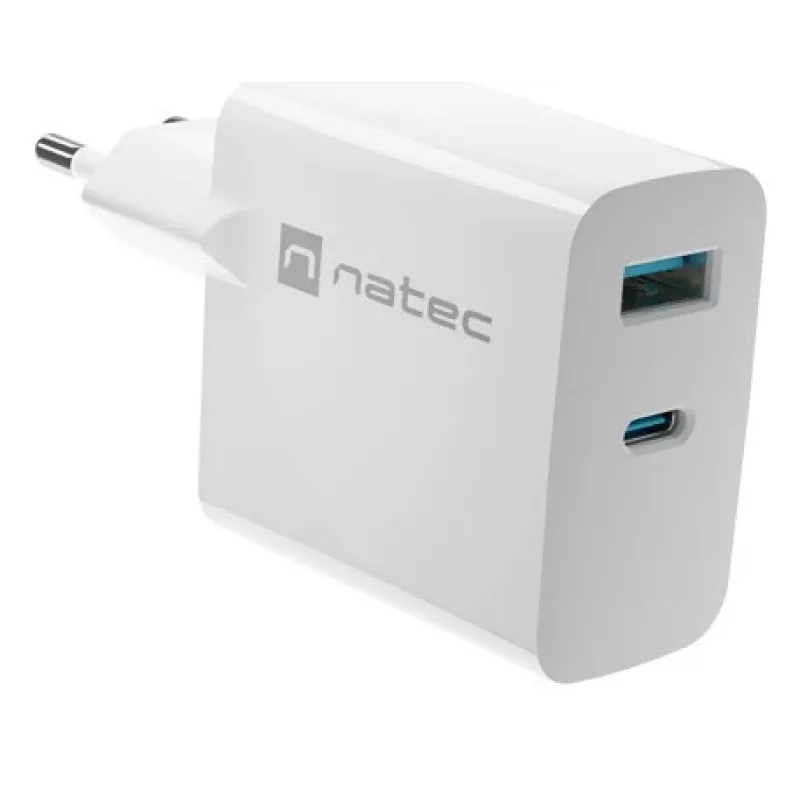 NATEC NUC-2144 Mobilus įrenginių įkroviklis Universalus Baltas AC Greitas Įkrovimas Vidiniam Naudojimui