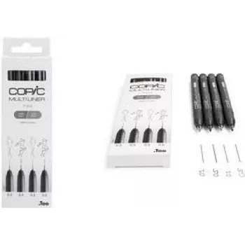 COPIC Multiliner Fineliner įvairių spalvų 0,3 + 0,5 mm, 4 vnt. (22075634)