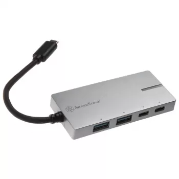 USB 3.1-C adapteris SILVERSTONE SST-EP09C — USB-C į USB-A jungtis, sidabrinė spalva