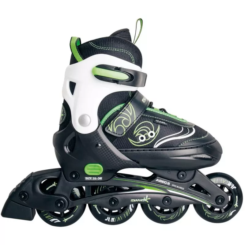Verstellbare Kinderinliner Gr. 29-32, Inline-Skates grün/schwarz