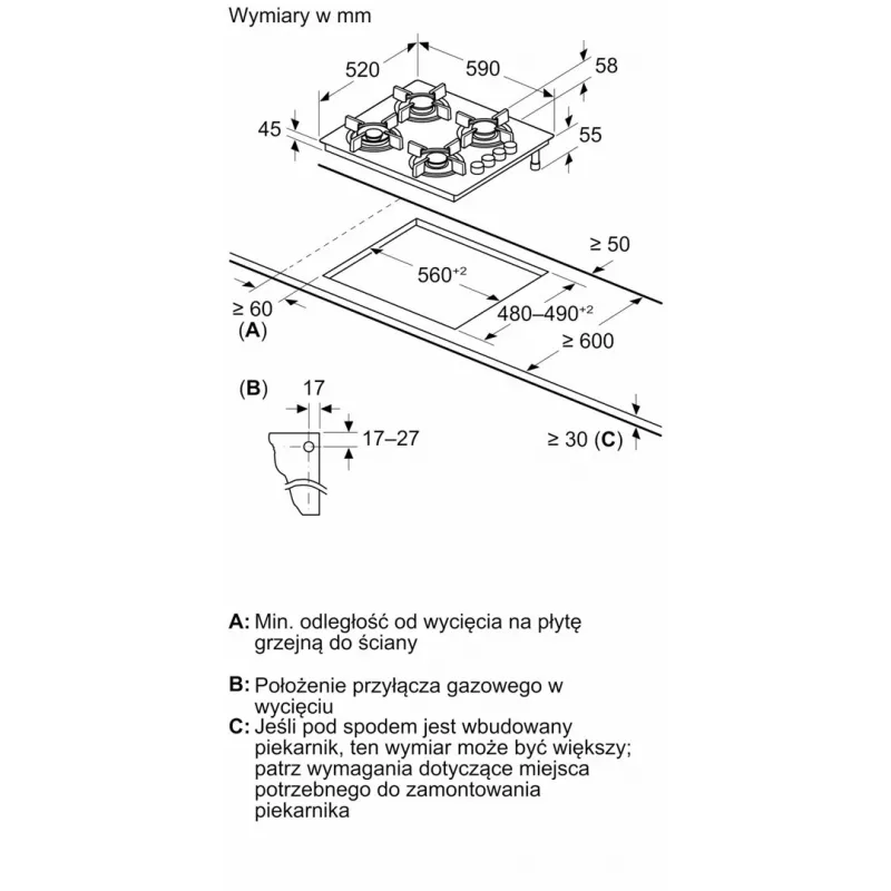 BOSCH dujinė kaitlentė POH6B6K30