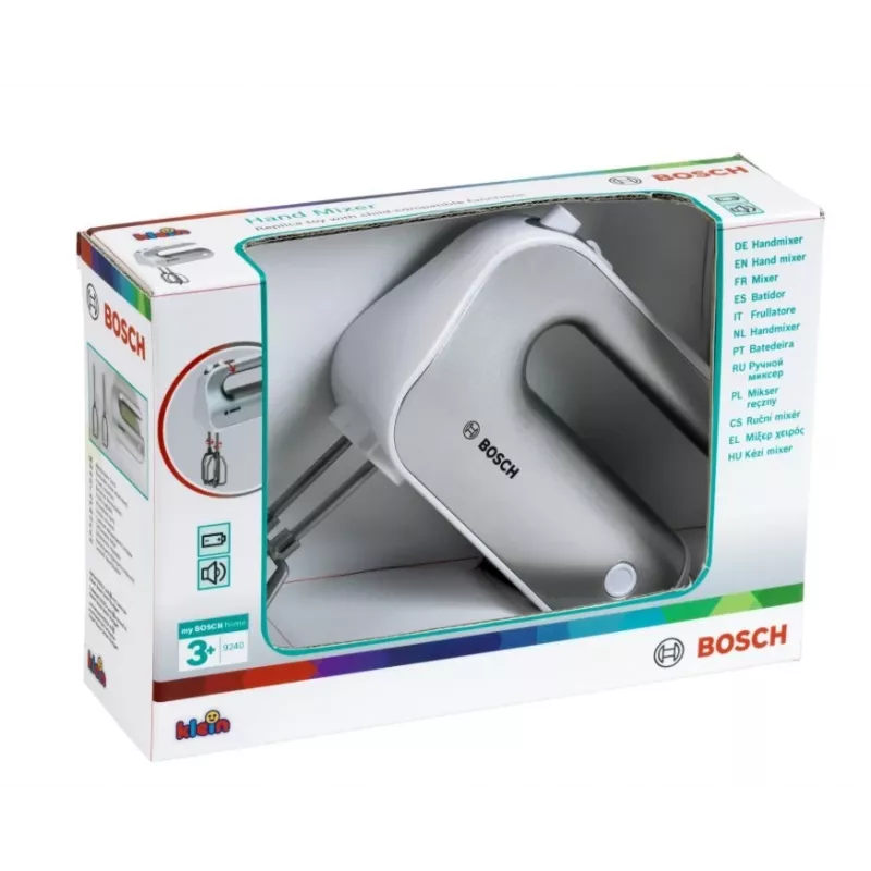 Žaislinis virtuvinis maišytuvas KLEIN Mixer Bosch 9240 Sidabrinis – vaikiškas nešiojamas prietaisas