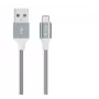 USB Micro-B laidas Devia Pheez Series 1 m, 5V 2,4A, pilkas