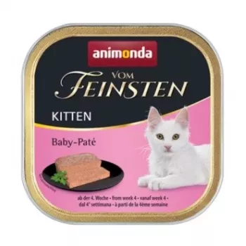 Šlapias kačių ėdalas animonda Vom Feinsten Kitten Baby Pate 100 g – paukštienos paštetas jaunikliams, be grūdų
