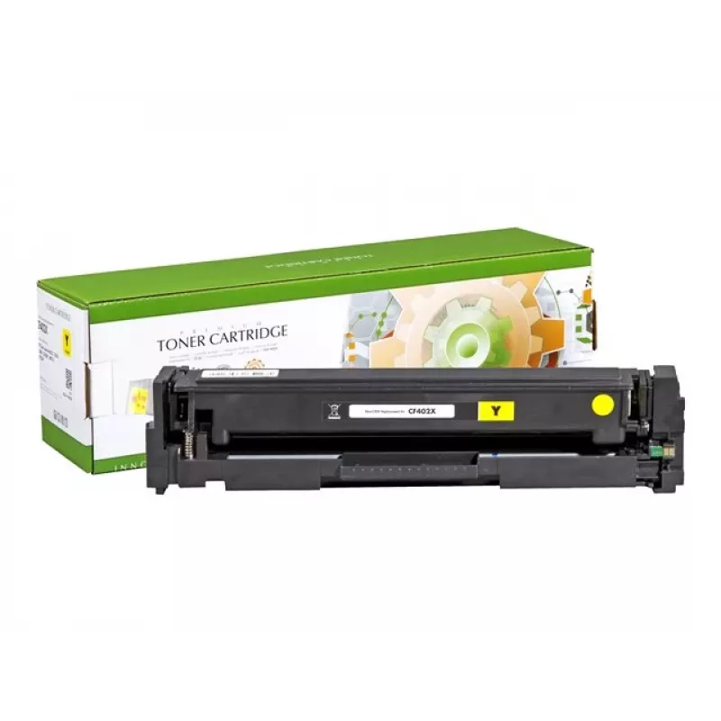 STATIC kasetė su toneriu, suderinama su HP CF402X, geltona, didelės talpos iki 2300 puslapių