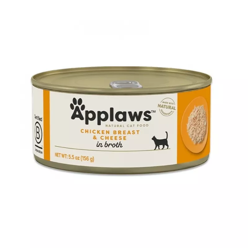 Šlapias ėdalas suaugusioms katėms Applaws Vištienos krūtinėlė su sūriu sultinyje, 156 g