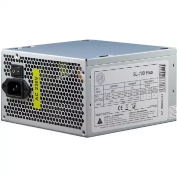 Maitinimo blokas Inter-Tech SL-700 Plus, 700 W, ATX12V 2.4, aktyvus PFC, sidabrinis