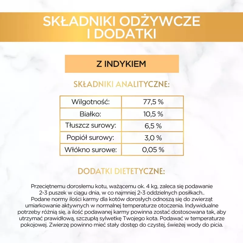 Šlapias kačių ėdalas Purina Nestlé GOURMET Gold Turkija 85 g Skardinė Suaugusioms Katėms, Formulė Svorio Kontrolei