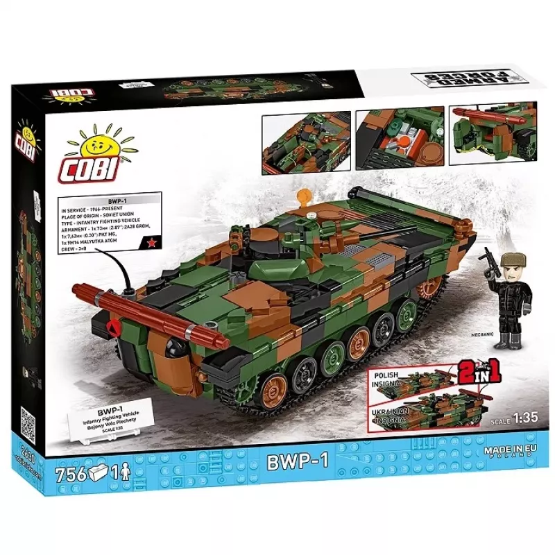 Konstruktorių rinkinys Cobi Armed Forces BWP-1 2630 – Lenkijos/Ukrainos amfibinis pėstininkų kovos mašinos modelis