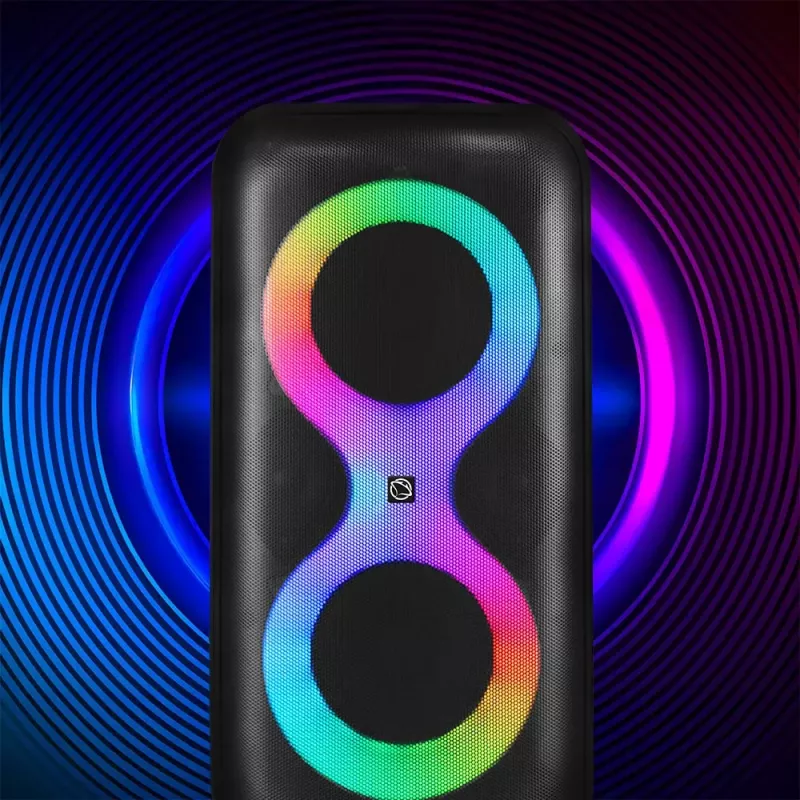 Nešiojamas muzikos centras MANTA SPK0401B100 Bluetooth garsiakalbis, 100 W galia, FM radijas, karaokė, įmontuota baterija, X-BASS