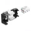 DELOCK Keystone modulis RJ45 kištukas į LSA Cat.6 45° kampu nesujungtas juodas