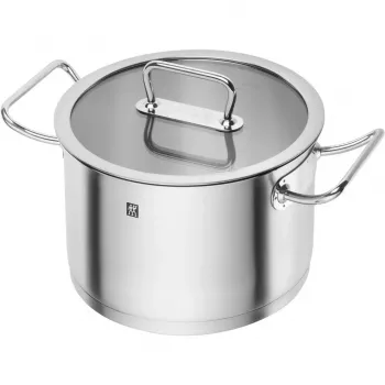 Puodų rinkinys ZWILLING 65120-005-0 – 5 vnt. nerūdijančio plieno puodai su dangčiais, tinka orkaitei ir indaplovei, nelipni danga, max 200°C