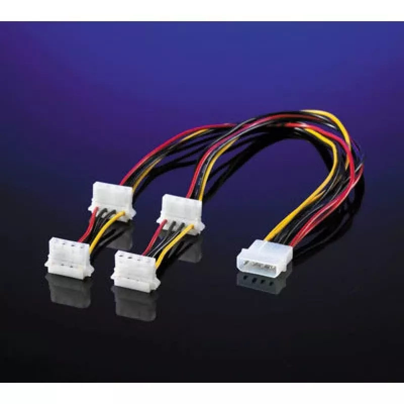 ROLINE Y-Cable 4 pol. HDD / 4x 4 pol. HDD (90°) (11.03.1003)