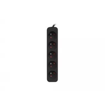 Prailginimo laidas Lanberg PS0-05E-0150-BK 1,5 m 5 kištukinių lizdų juodas