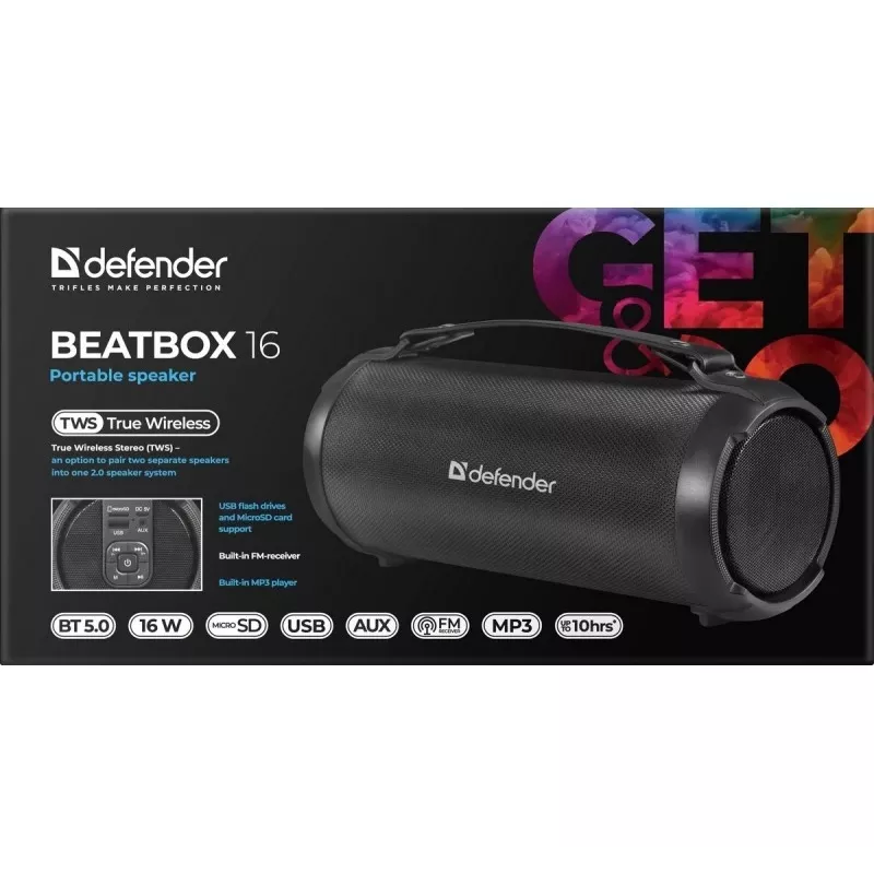 Belaidis garsiakalbis DEFENDER BEATB OX 16W, 65216