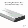 Nešiojama baterija Green Cell BPLGC20P 20800 mAh Li‑Jonų, USB‑C PD 65W, 2x USB‑C + 1x USB‑A, aliumininis korpusas
