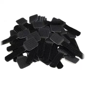 LABEL THE CABLE PRO Sieninis lipnus kabelių laikiklis su užtraukiamu dirželiu, 50 vnt., juodos spalvos