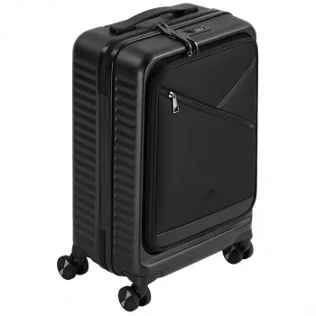 Kabininis lagaminas Rivacase Clark ECO 8181 – kompaktiškas rankinis bagažas, juodas