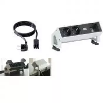 Prailginimo blokas Bachmann 2x Schuko 1x Custom modulis RAL9010