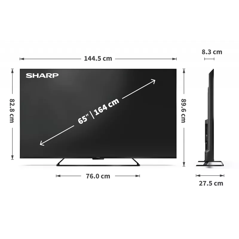 Sharp 65HR7265E 65 colių Smart TV Google TV Juodas