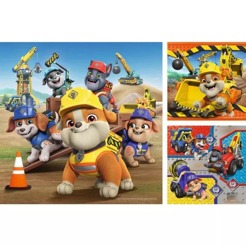 Vaikiškų dėlionių rinkinys Ravensburger Rubble & Crew darbinės mašinos – 3 dėlionės × 49 detalės