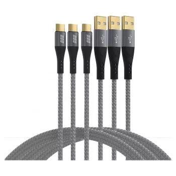EFB Elektronik USB-A į USB-C laidų rinkinys 60W QC 3A 3x2m - Skaitmeniniai/Duomenys (USB-AC-00008)