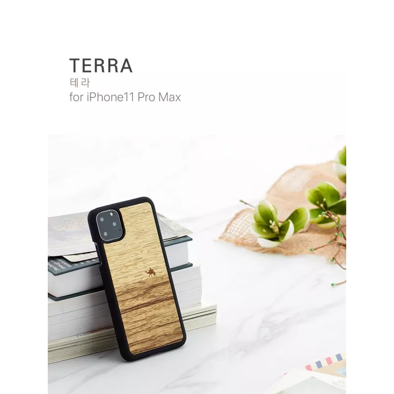 Dėklas iš natūralios medienos iPhone 11 Pro Max – terra black