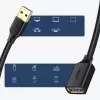 Ugreen USB 3.0 prailginimo laidas (motina) prie USB 3.0 (tėvas) 2m (juodas)