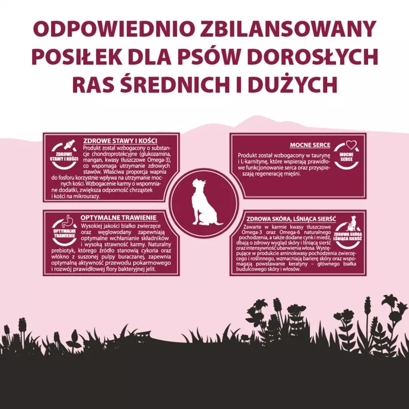 PUPIL Premium Vidutinėms ir didelėms veislėms Gausu jautienos - sausas šunų ėdalas - 12kg