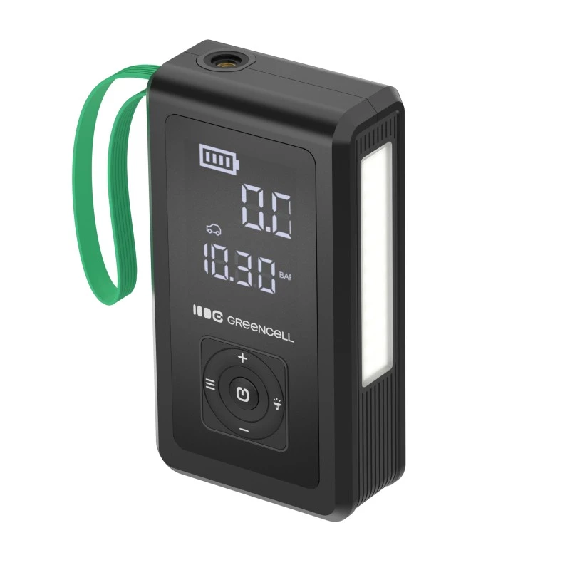Power bank Green Cell CJSGC03 8000 mAh Li‑Ion, OLED ekranas, USB‑C ir USB‑A, 500 mA išėjimas, įmontuotas žibintuvėlis